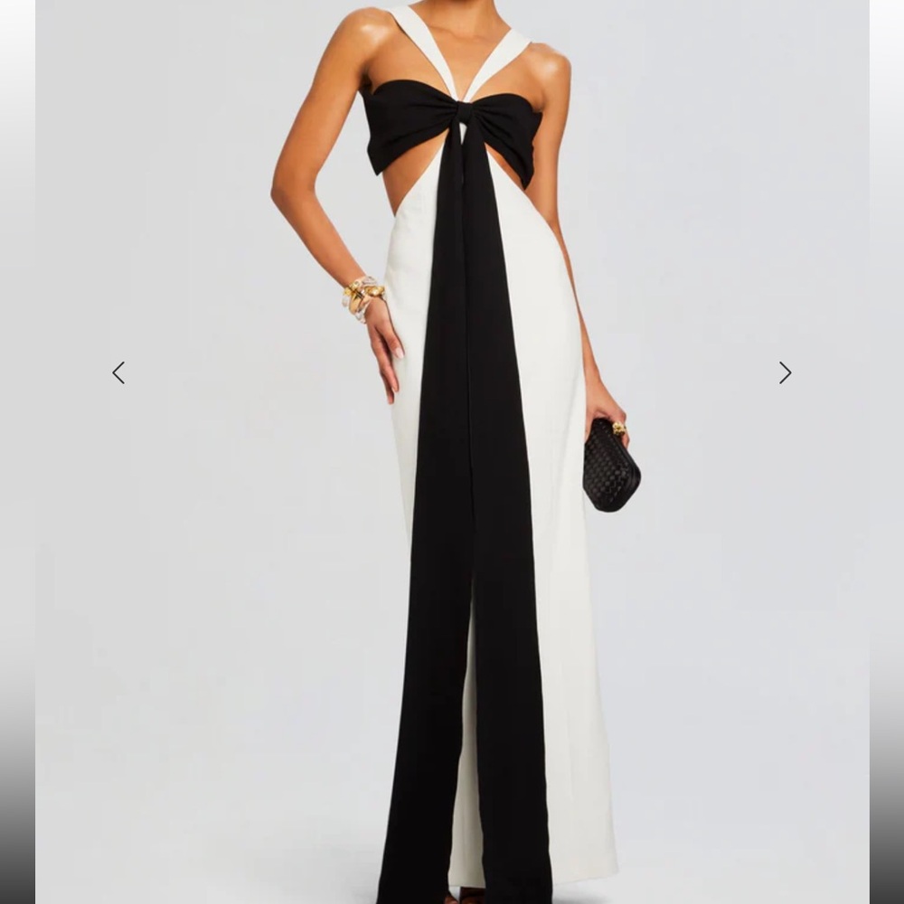 Retrofete Black and White Cutout Dress